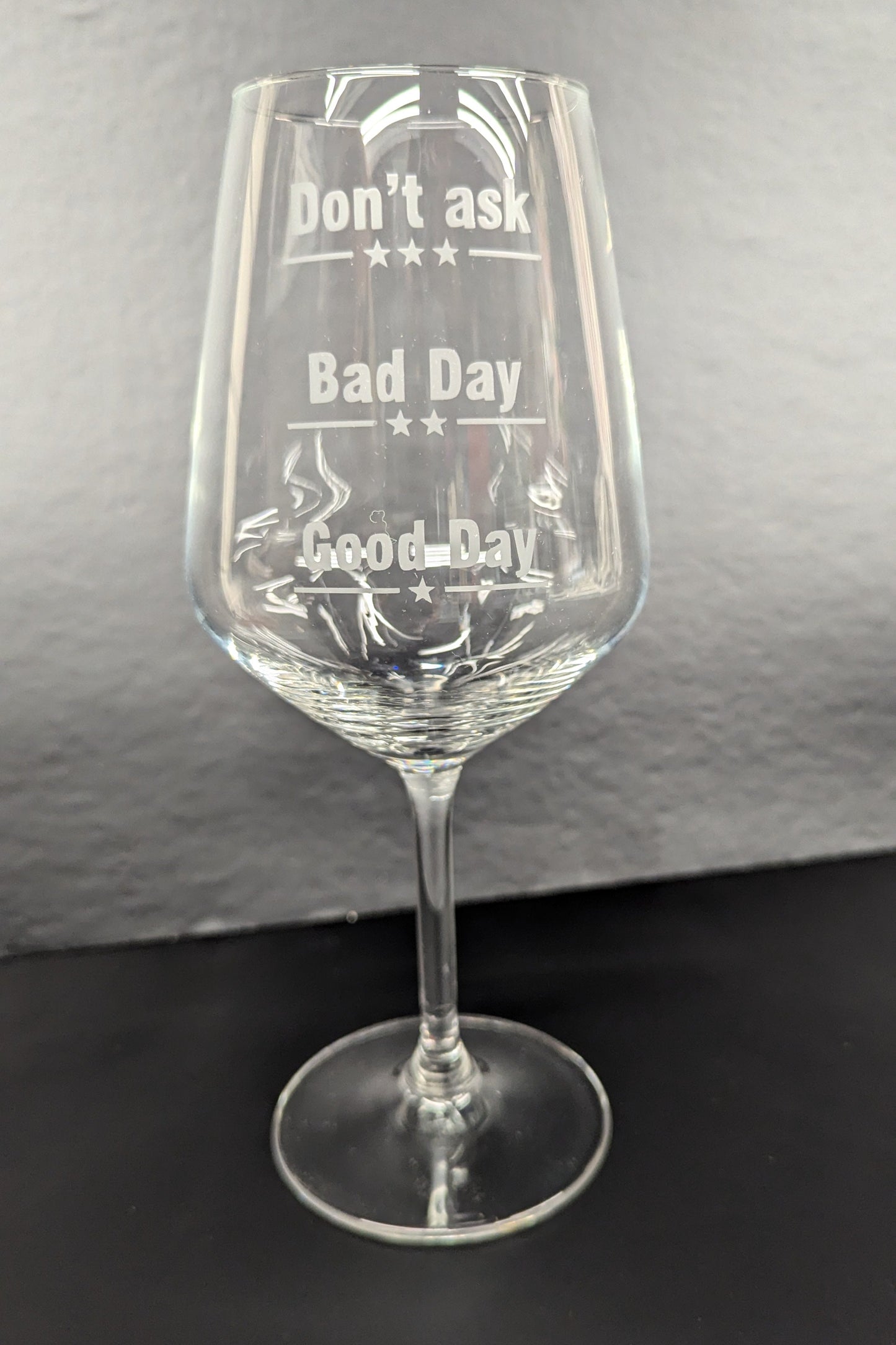 Etched Wine Glass