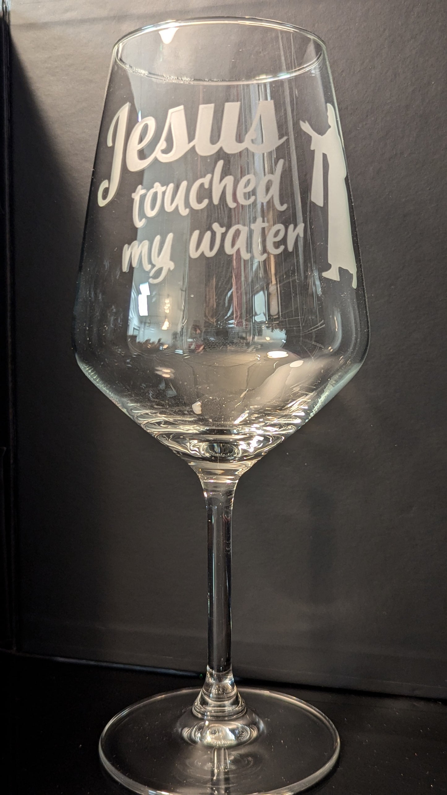 Etched Wine Glass