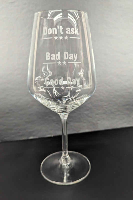 Etched Wine Glass