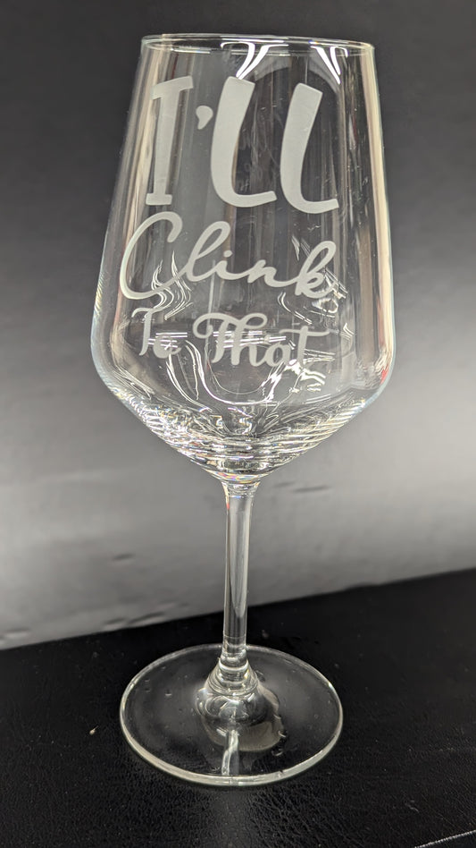 Etched Wine Glass