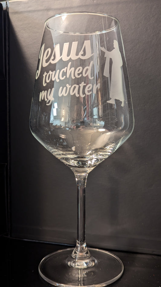 Etched Wine Glass
