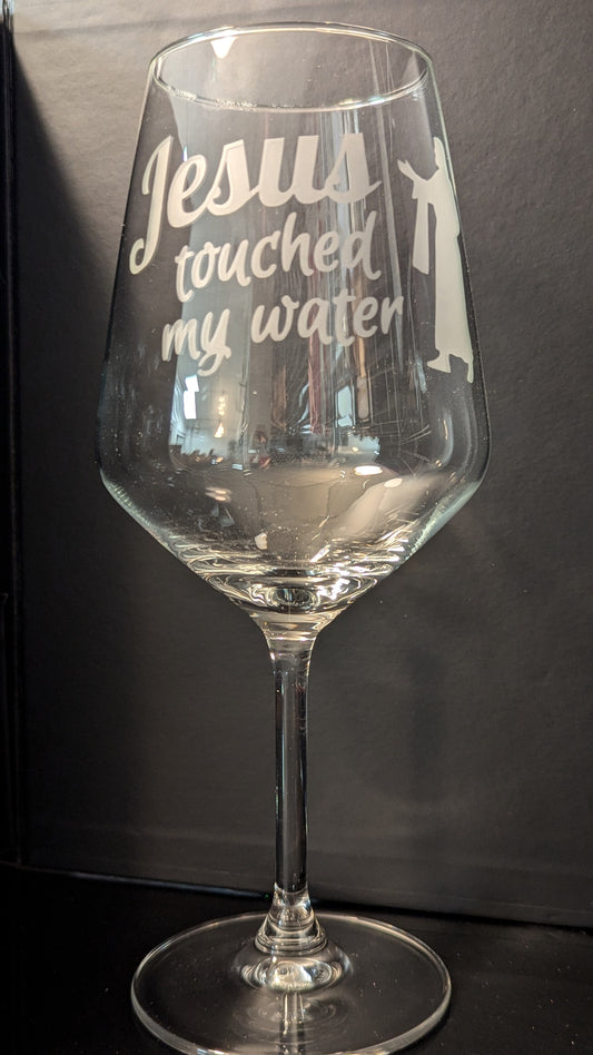 Etched Wine Glass