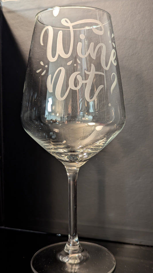 Etched Wine Glass